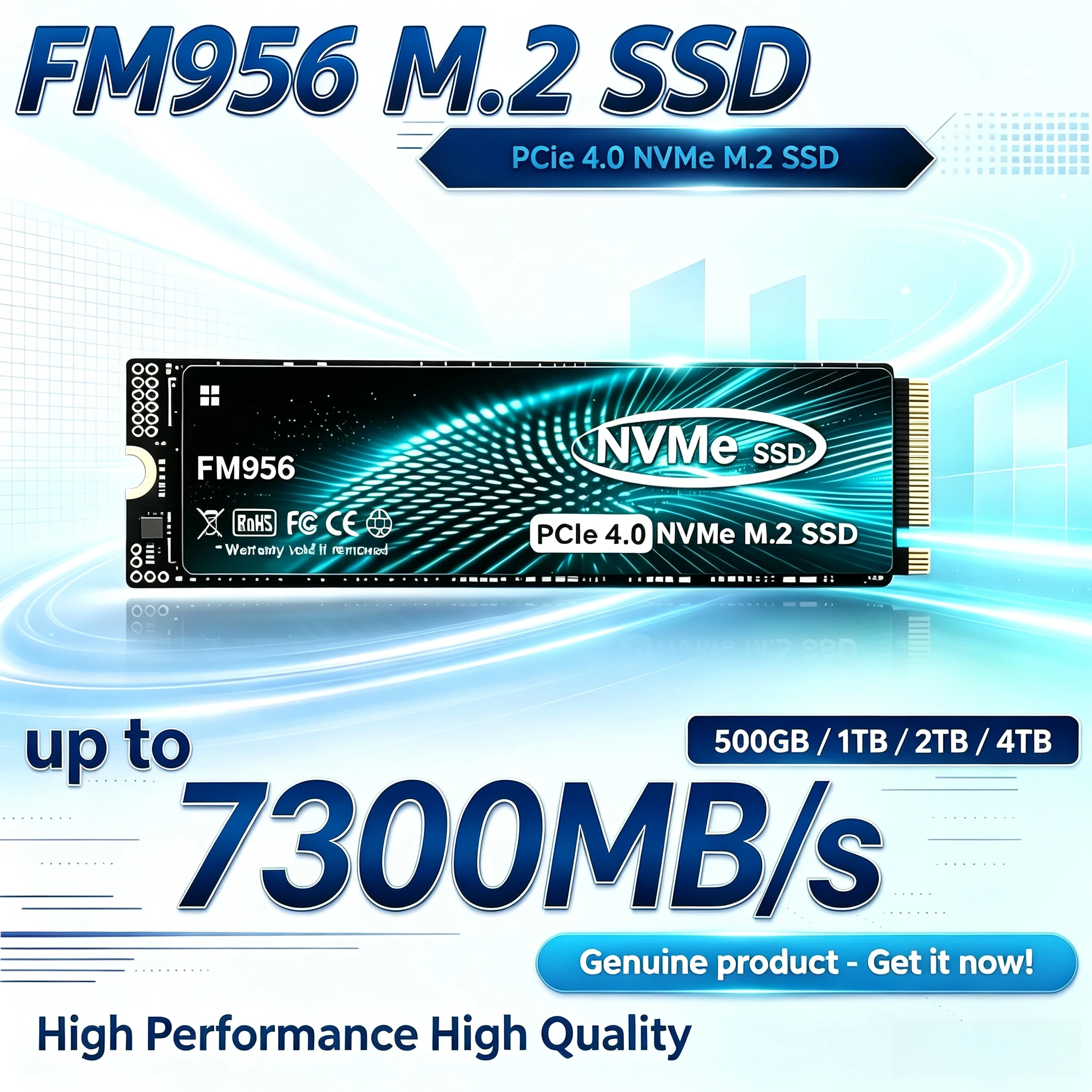M.2 Nvme 4Tb Pcie 4.0 Ssd - Оригинальный FM956 M.2 2280 NVMe SSD