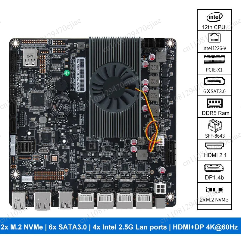 Материнская плата N100 для NAS – обзор и цена Nas Motherboard N100 6 Sata